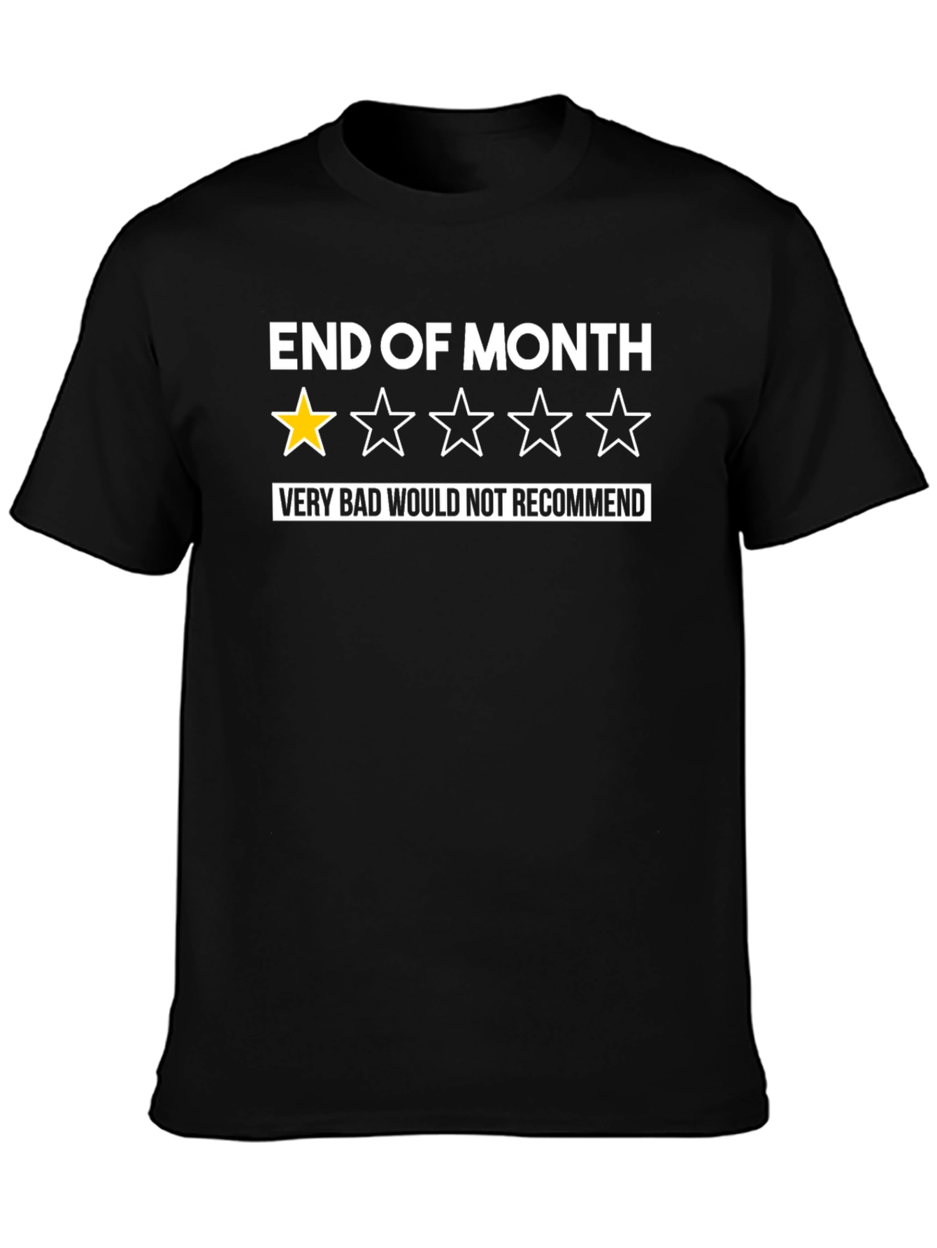Black End of Month Funny Graphic T-Shirt - Poor Rating view 3