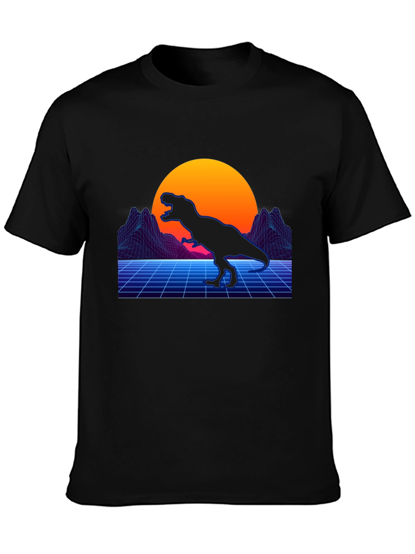 Black Retro Dinosaur T-Shirt view 3
