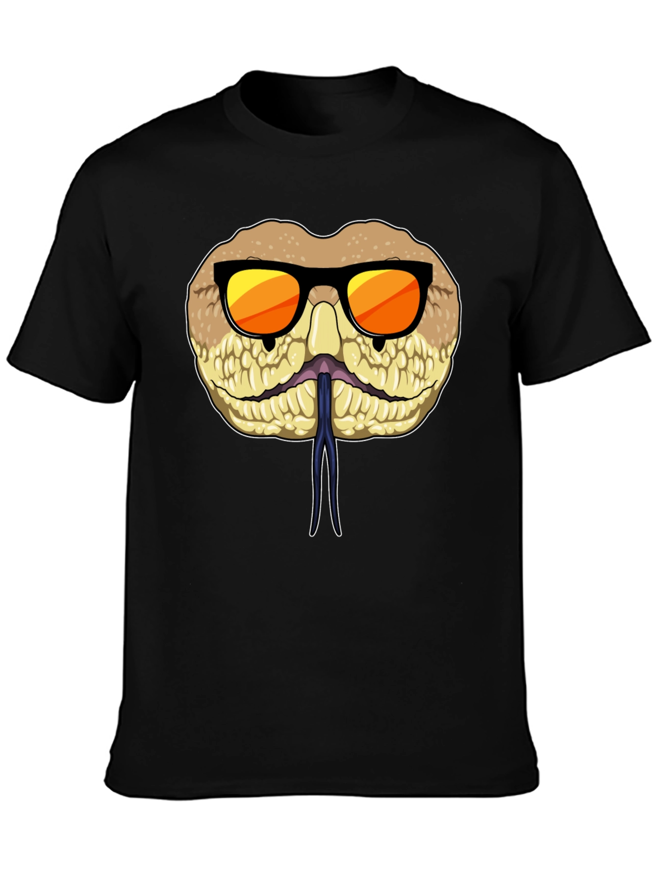 Black Cool Snake T-Shirt with Sunglasses view 3