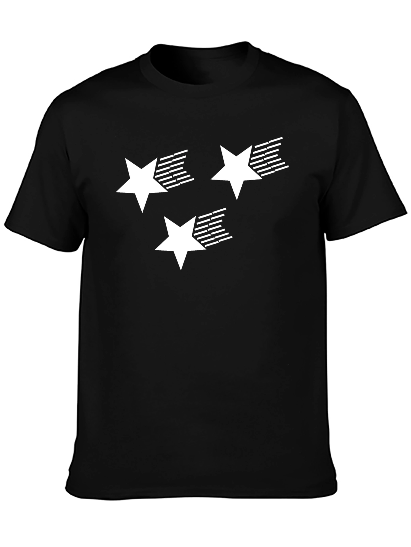 Black Stars Graphic T-Shirt | Black Cotton Tee view 3