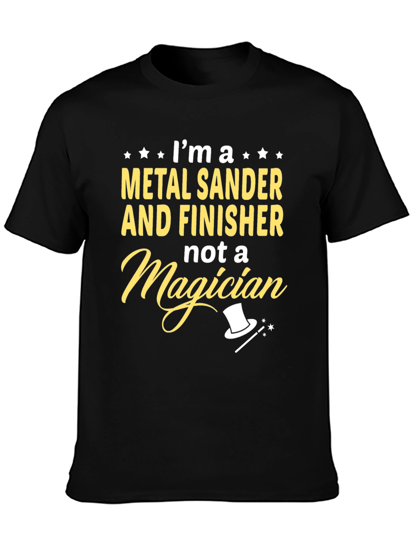 Black Metal Sander Finisher T-Shirt - Funny Work Tee view 3