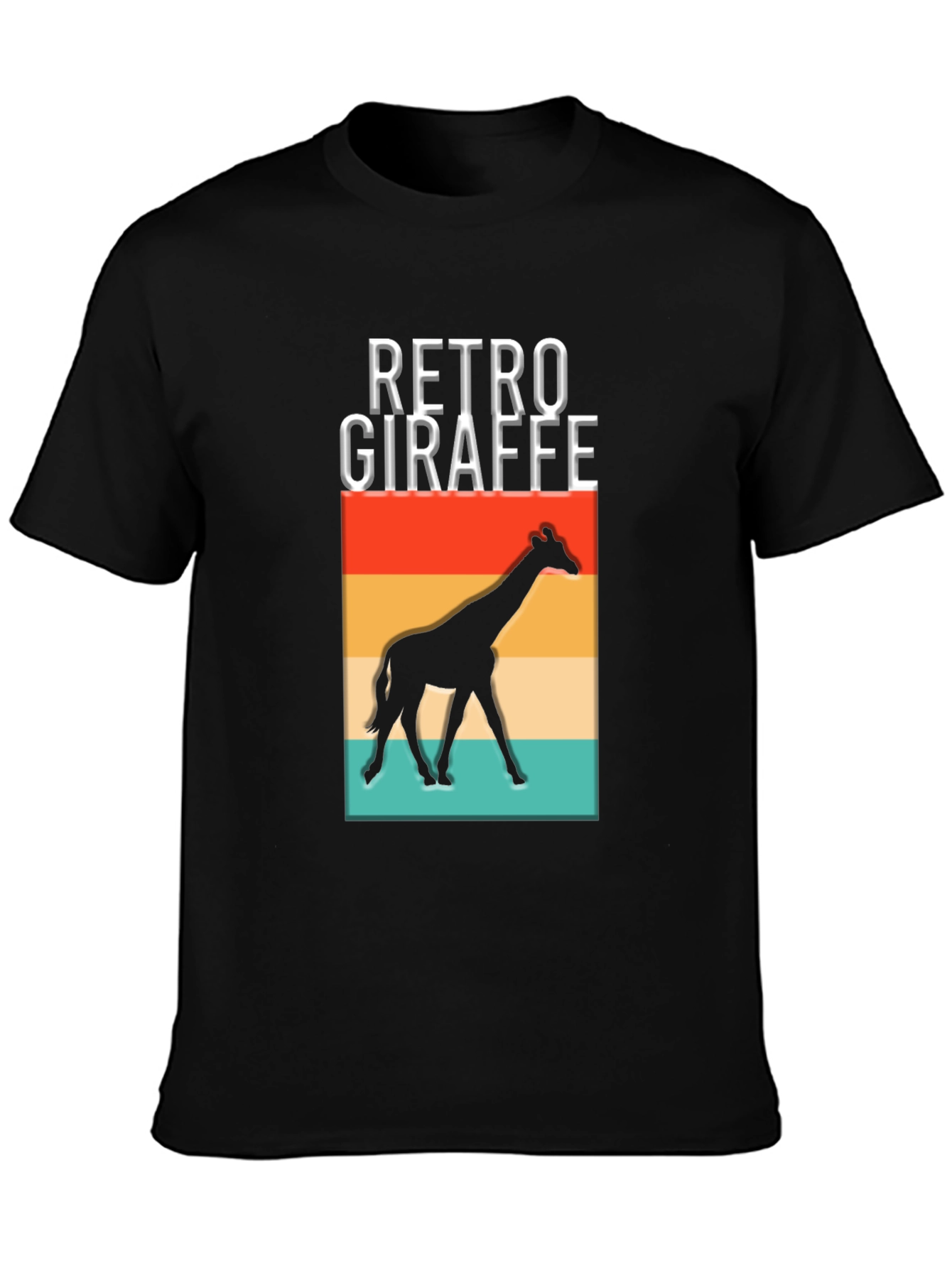 Black Retro Giraffe Graphic T-Shirt - Vintage Style view 3