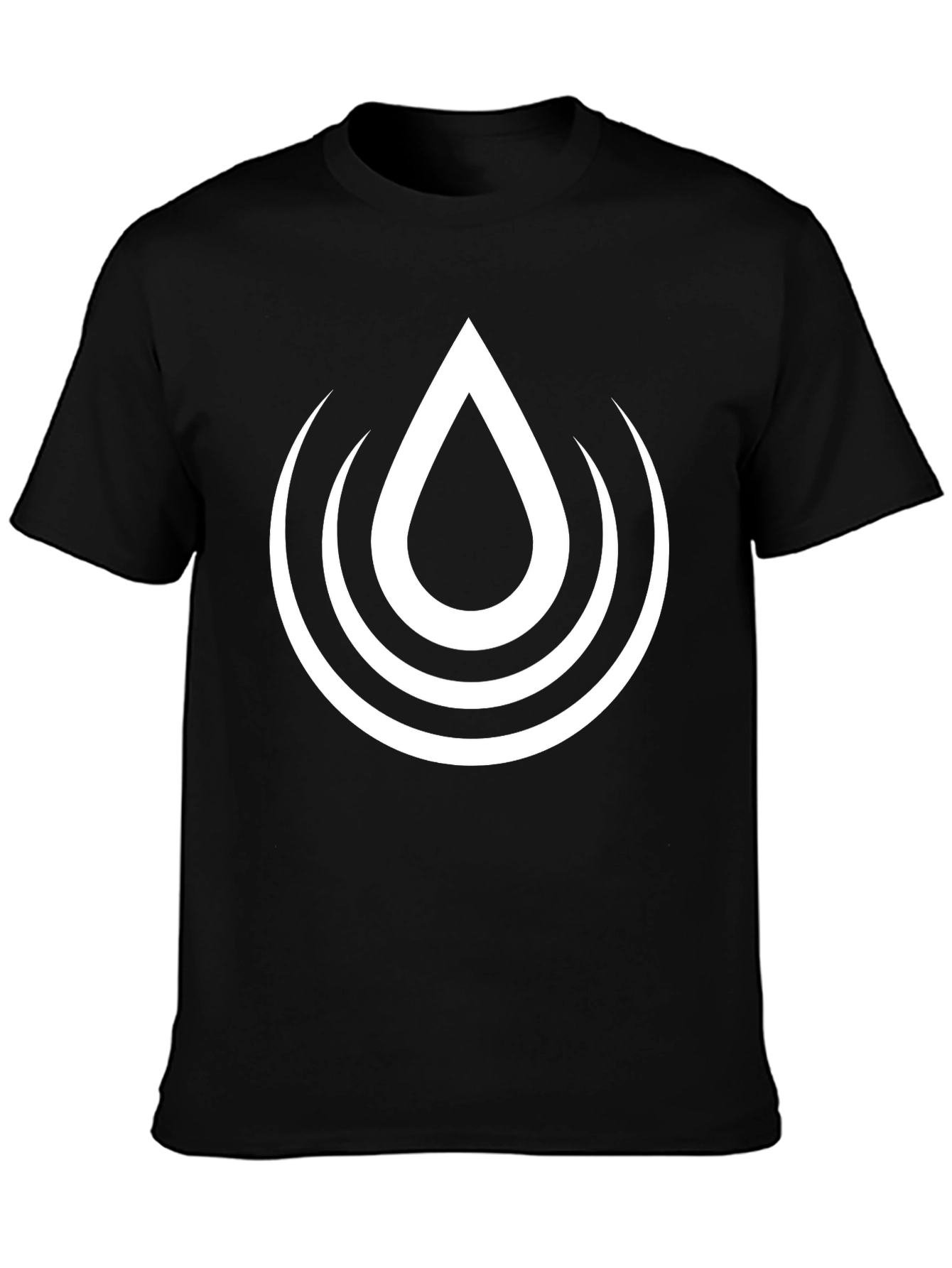 Black Black Graphic Tee - Water Drop Design view 3