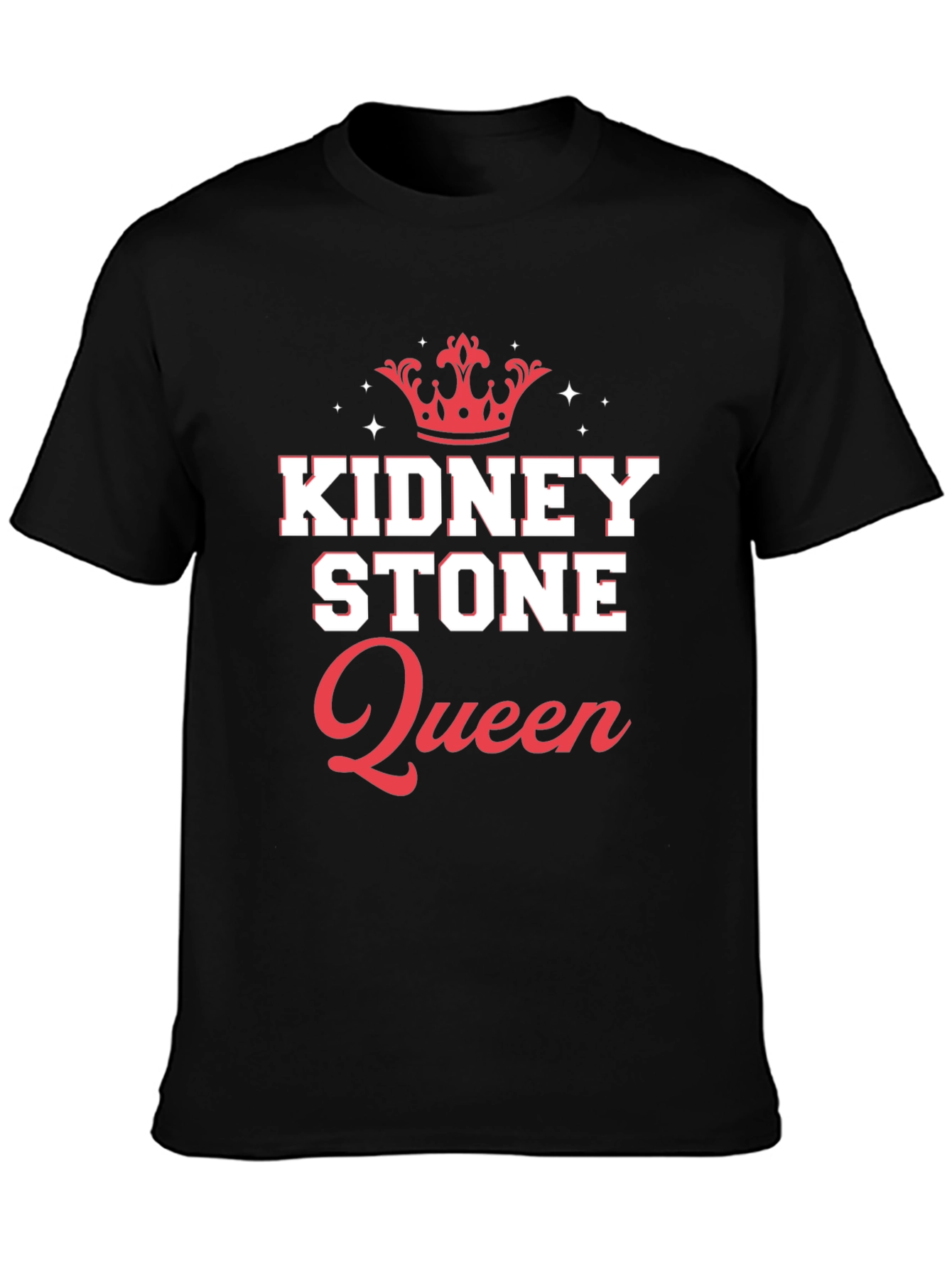 Black Kidney Stone Queen Graphic T-Shirt Funny Tee view 3