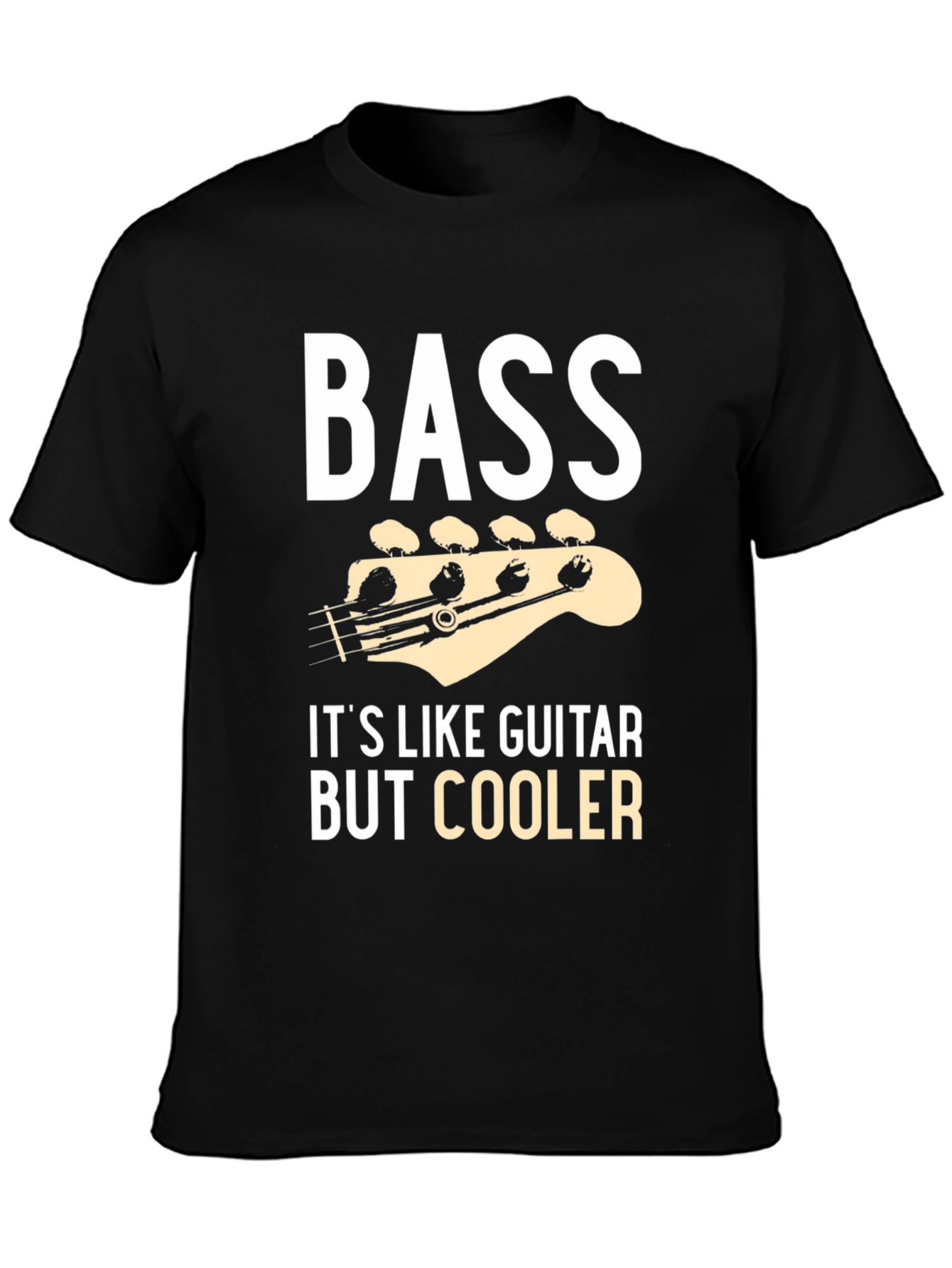 Black Bass is Cooler Black Graphic Tee Shirt view 3