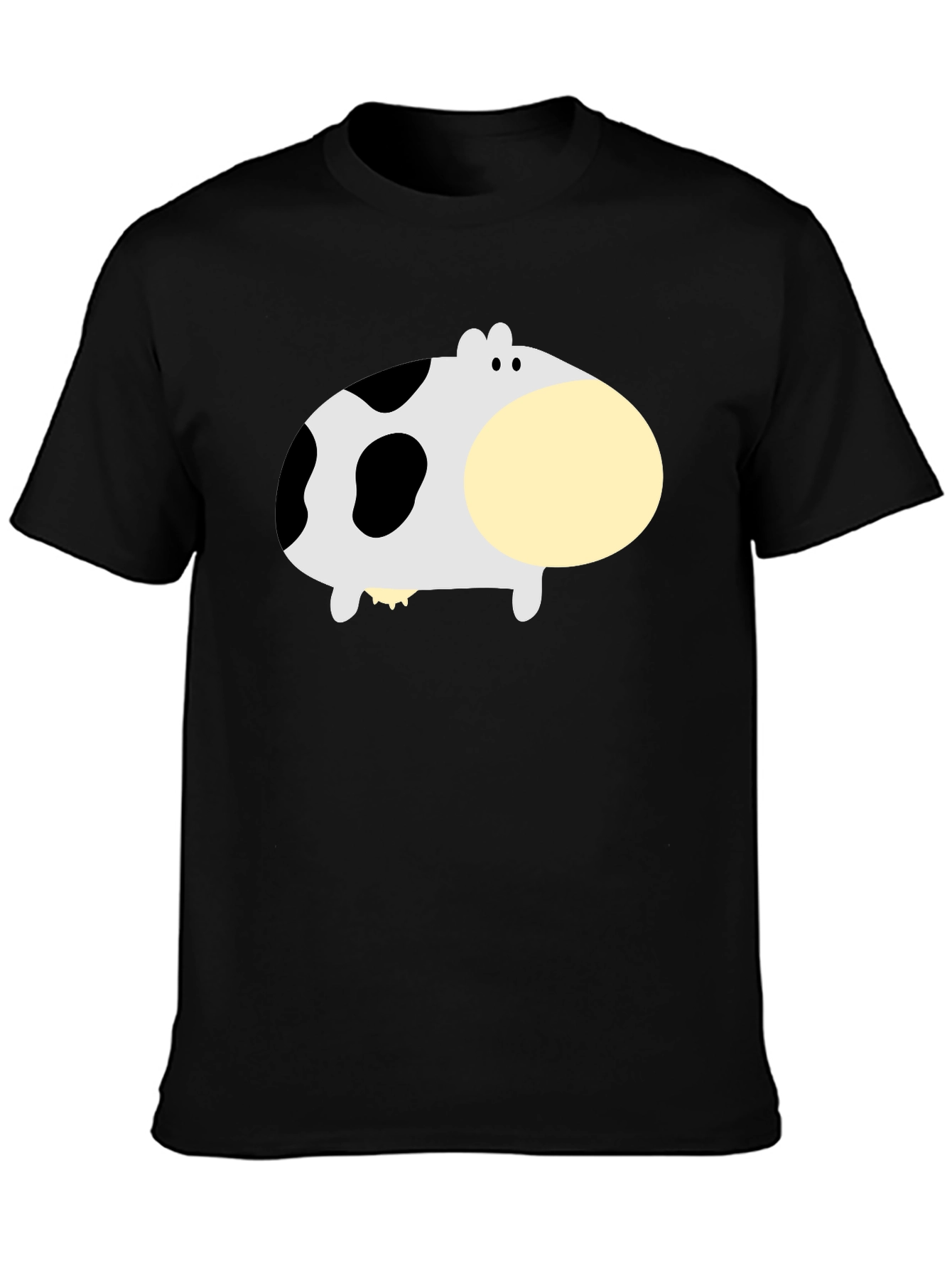 Black Funny Cow Graphic Black T-Shirt view 3