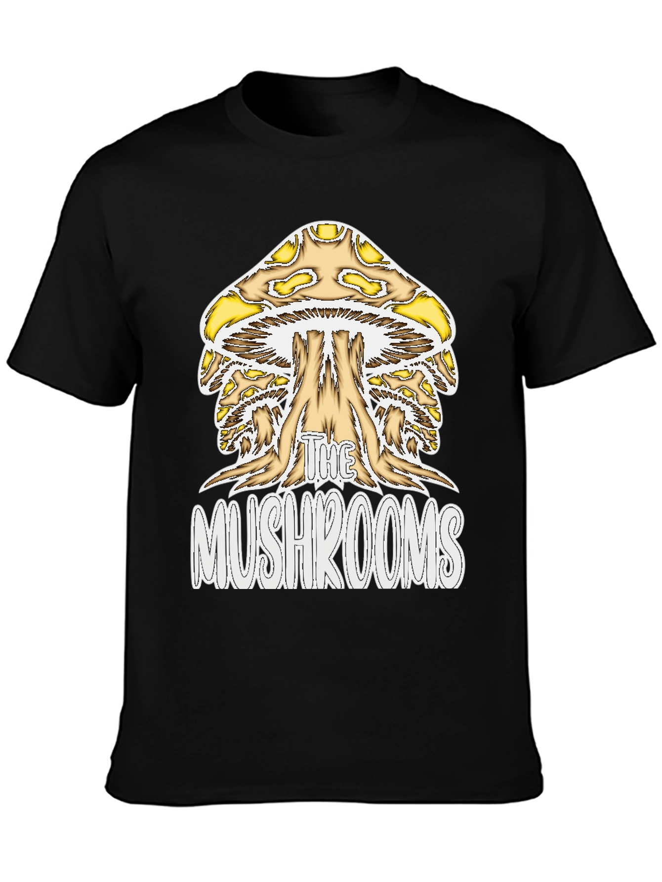 Black The Mushrooms Graphic Tee - Black Cotton Blend Shirt view 3