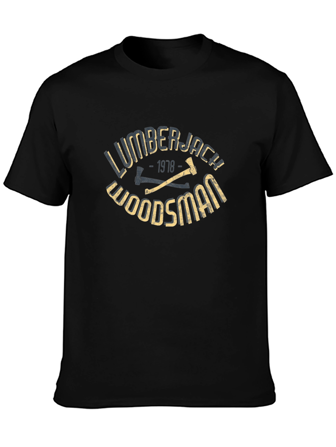 Black Lumberjack Woodsman T-Shirt - Vintage Style Graphic Tee view 3