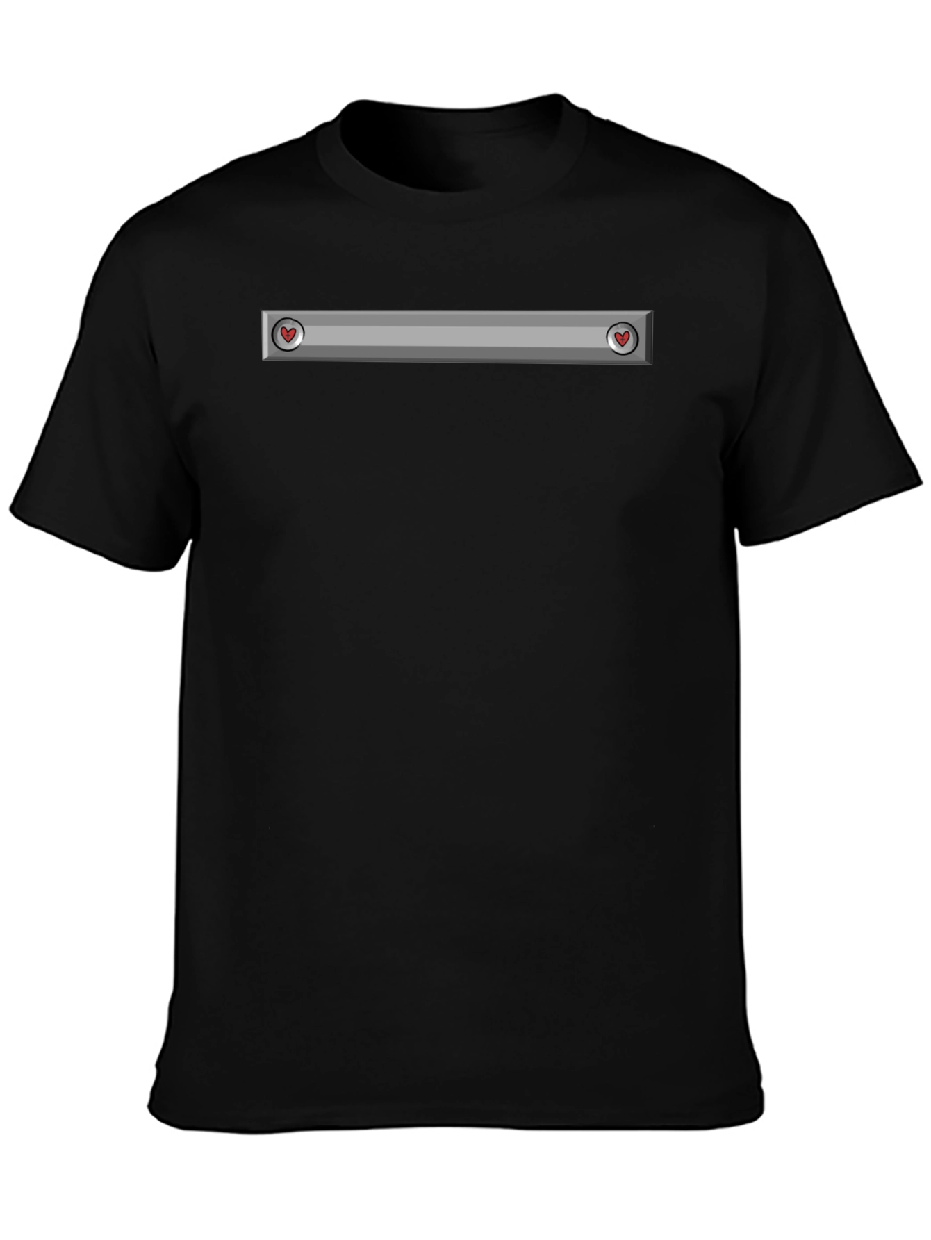 Black Heart-Detail Gamer Health Bar T-Shirt view 3