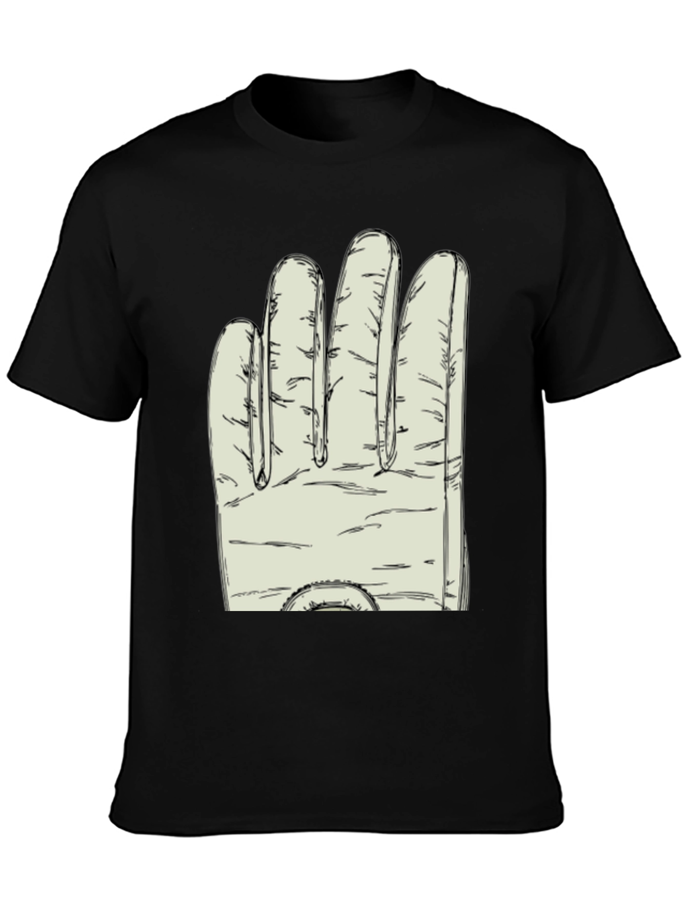 Black Novelty Glove Graphic T-Shirt - Soft Cotton Blend view 3