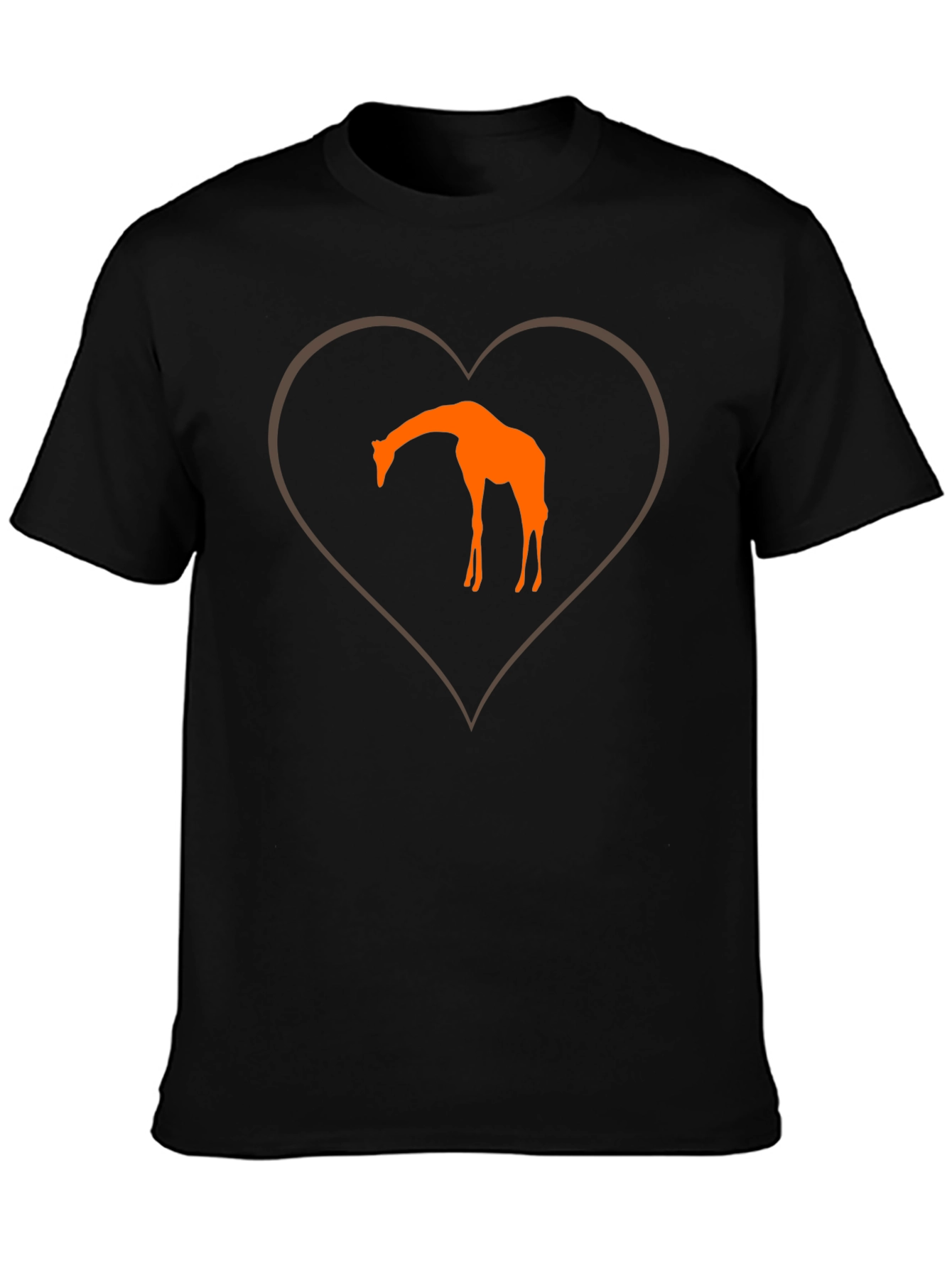 Black Giraffe Heart Graphic Tee - Unique Design view 3