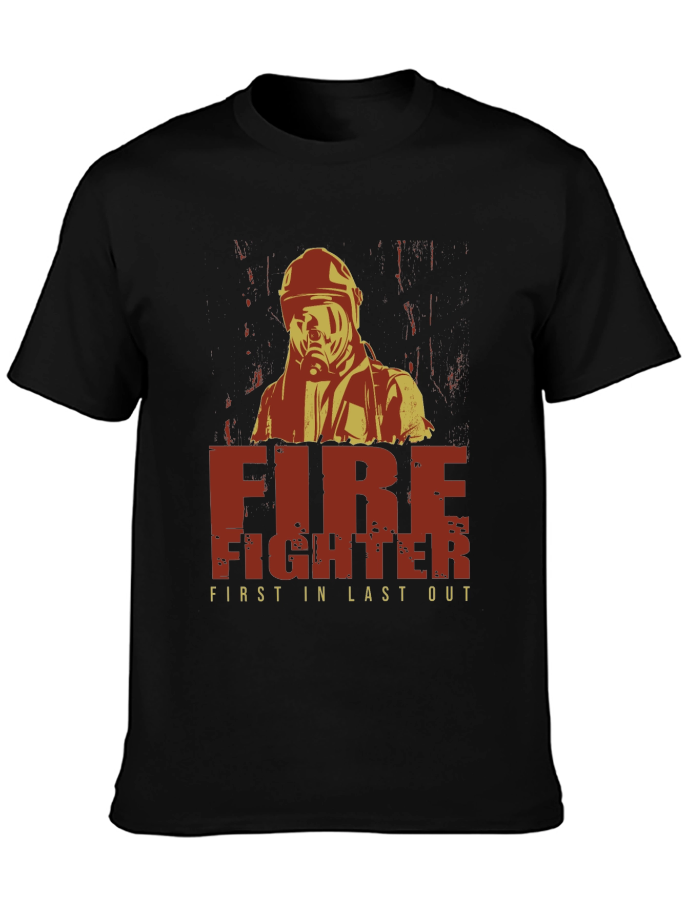 Black Firefighter First In Last Out Graphic T-Shirt view 3