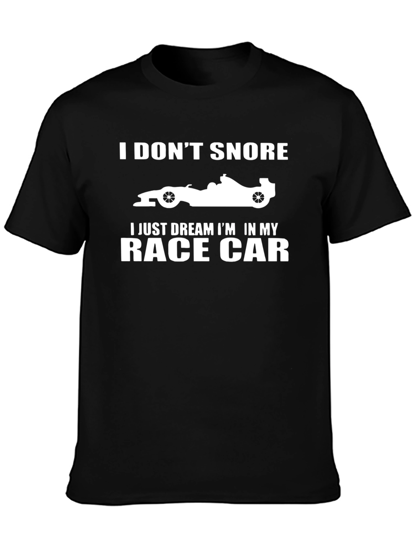 Black Dream Race Car T-Shirt - Funny Snoring Tee view 3