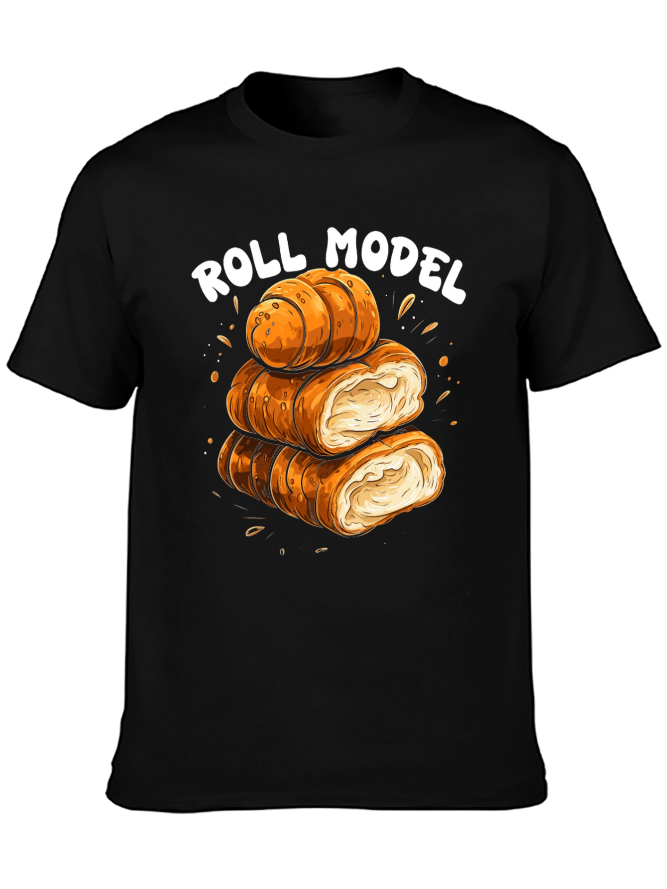 Black Roll Model Graphic Tee view 3