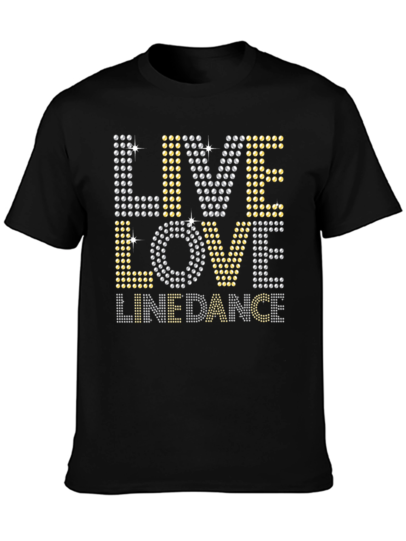 Black Live Love Linedance Rhinestone T-Shirt view 3