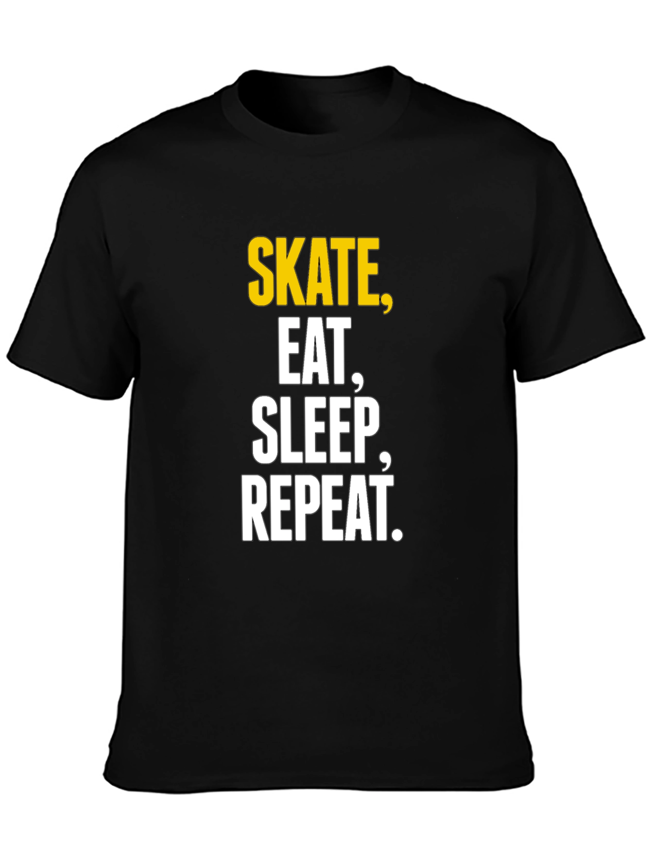 Black Skate Eat Sleep Repeat Graphic T-Shirt - Black Cotton Tee view 3