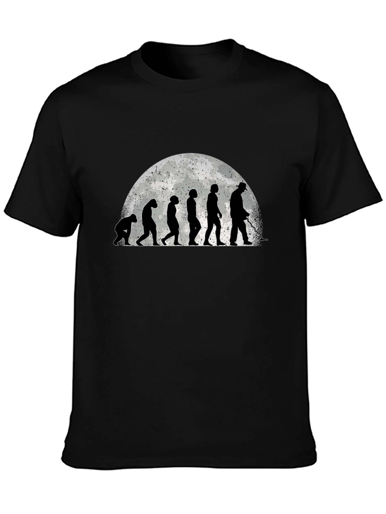 Black Evolution of Man Metal Detecting T-Shirt view 3