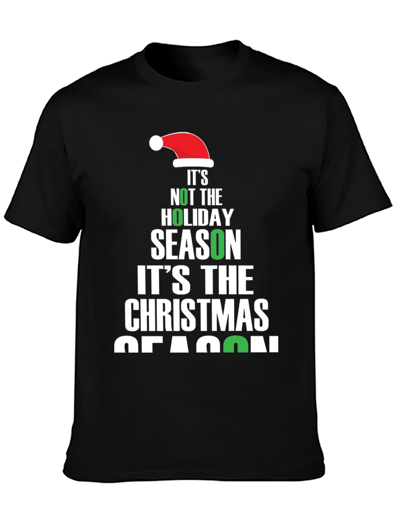 Black Christmas Season Holiday T-Shirt view 3