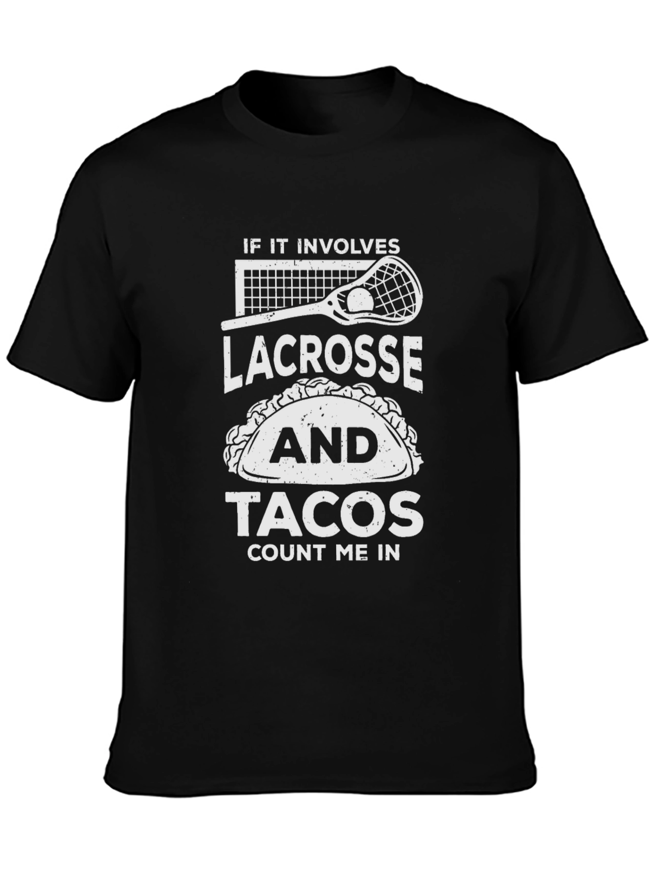 Black Lacrosse & Tacos Graphic Tee - Count Me In! view 3