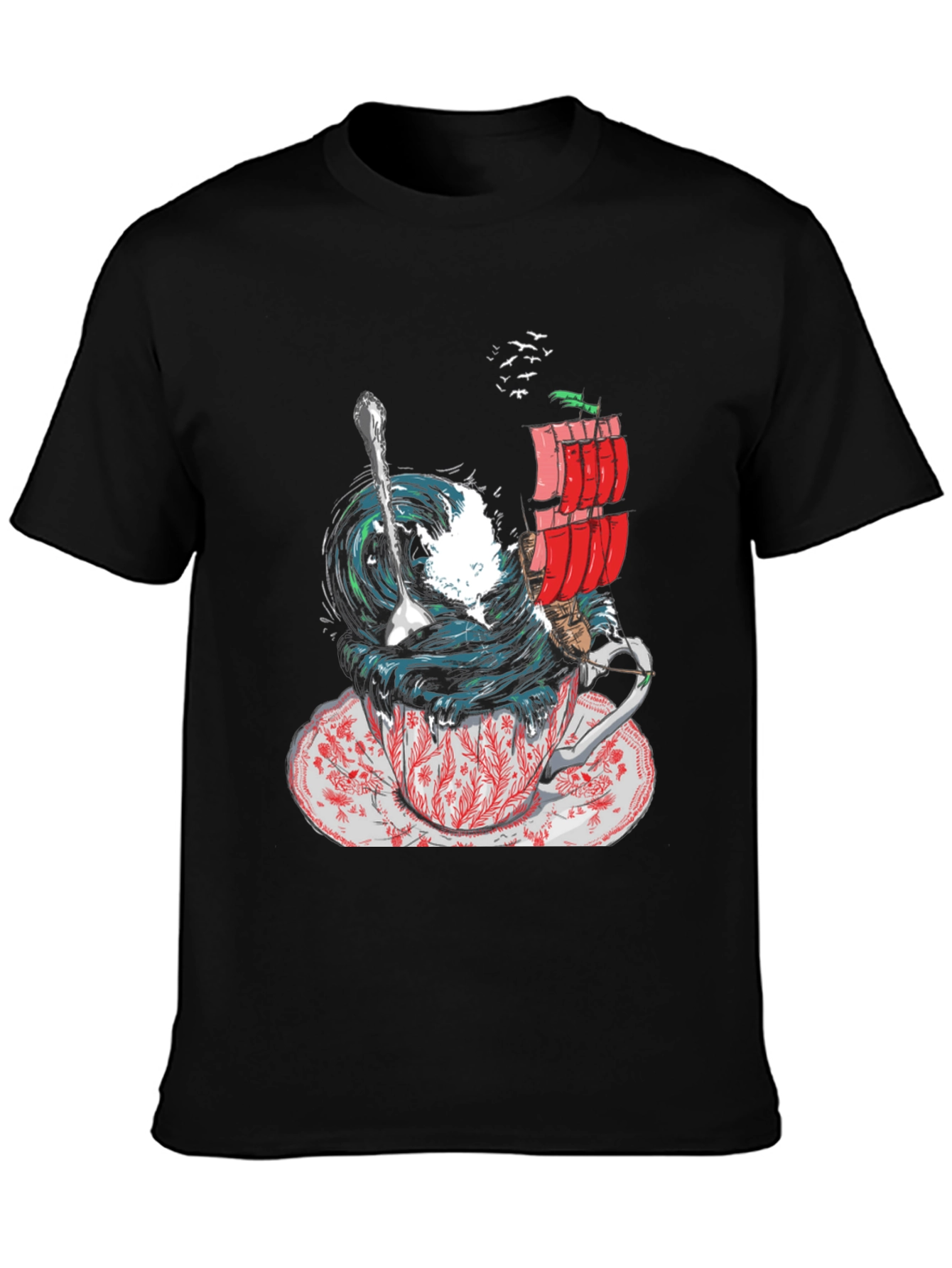 Black Teacup Tempest Graphic T-Shirt view 3