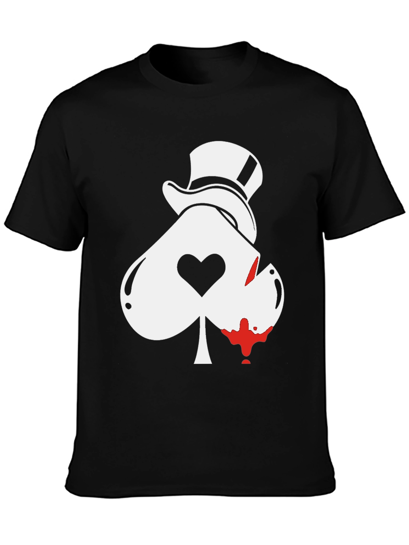 Ace Spade Top Hat Graphic Tee - Black - 3