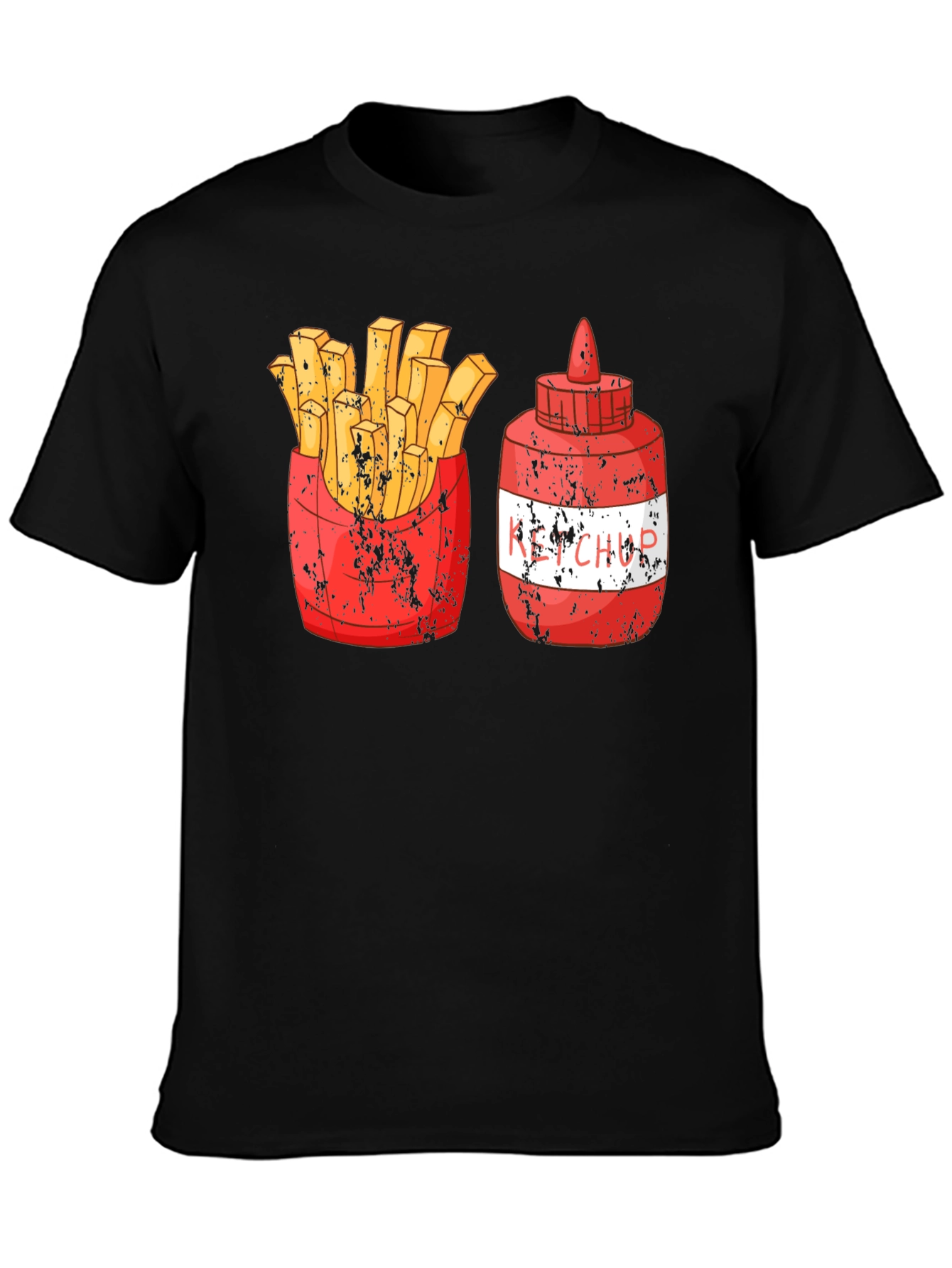 Black Fries and Ketchup Graphic Tee view 3