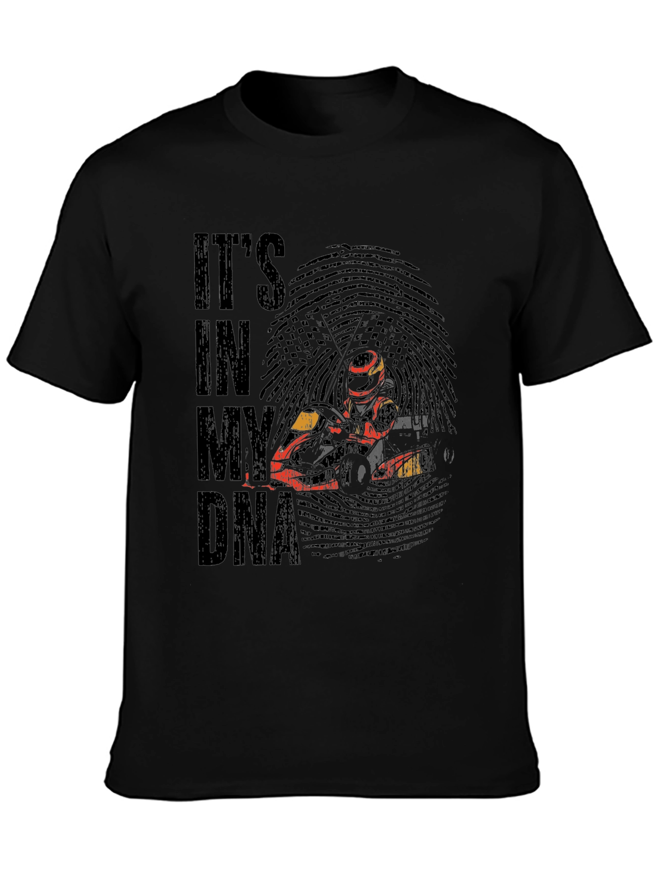 Black It's In My DNA Racing T-Shirt view 3