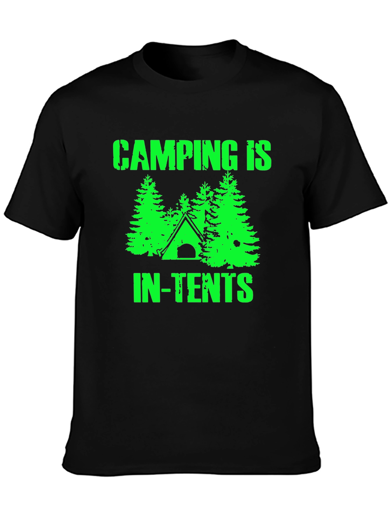 Black Camping In-Tents Graphic T-Shirt view 3