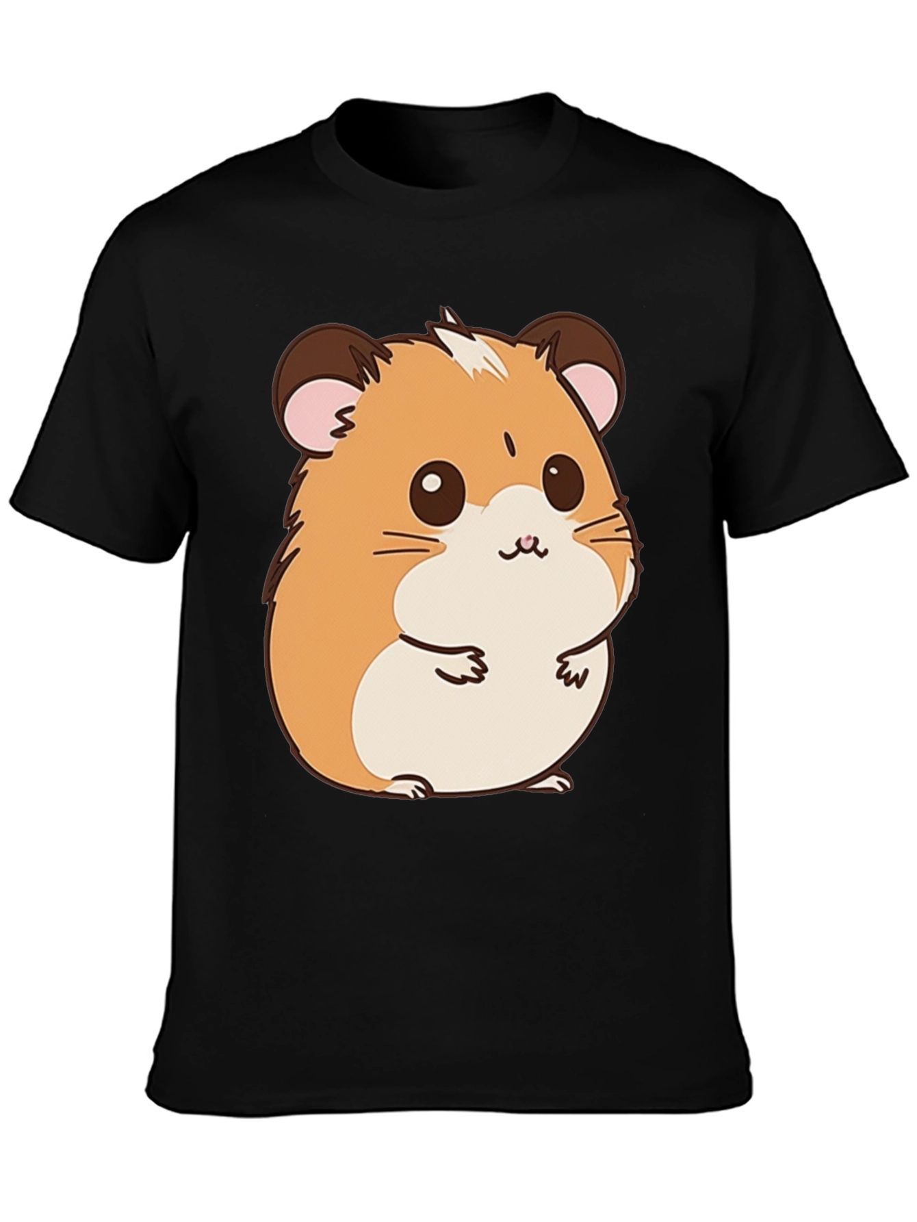 Black Cute Hamster Graphic T-Shirt -  Fun Pet Lover Tee view 3