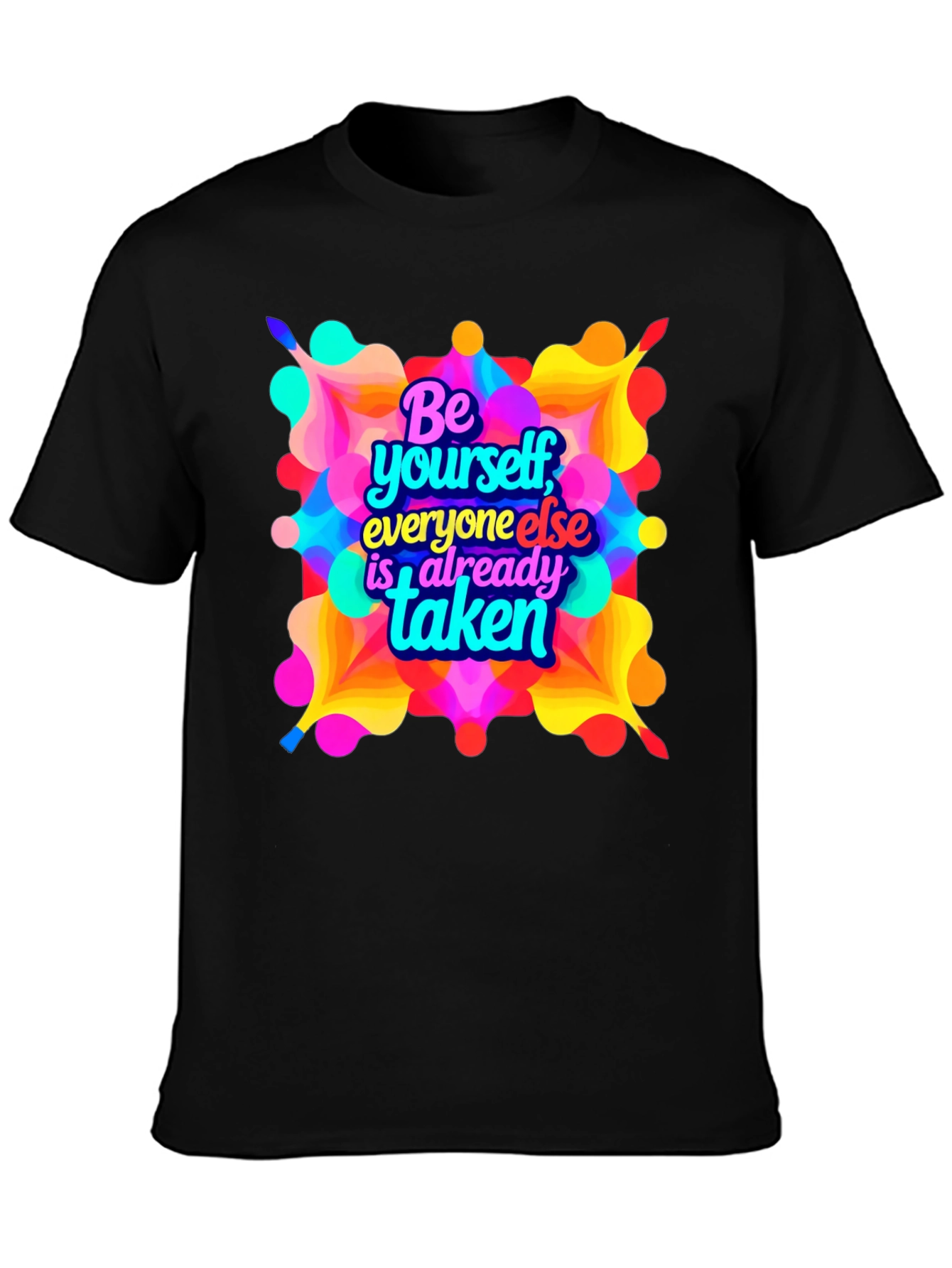 Black Be Yourself Graphic T-Shirt - Black view 3