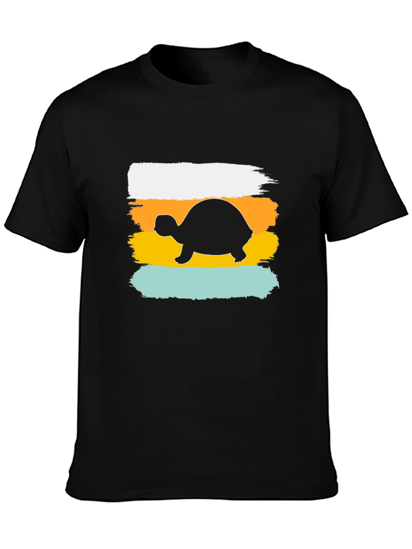 Black Retro Turtle T-Shirt - Vintage Style Tee view 3