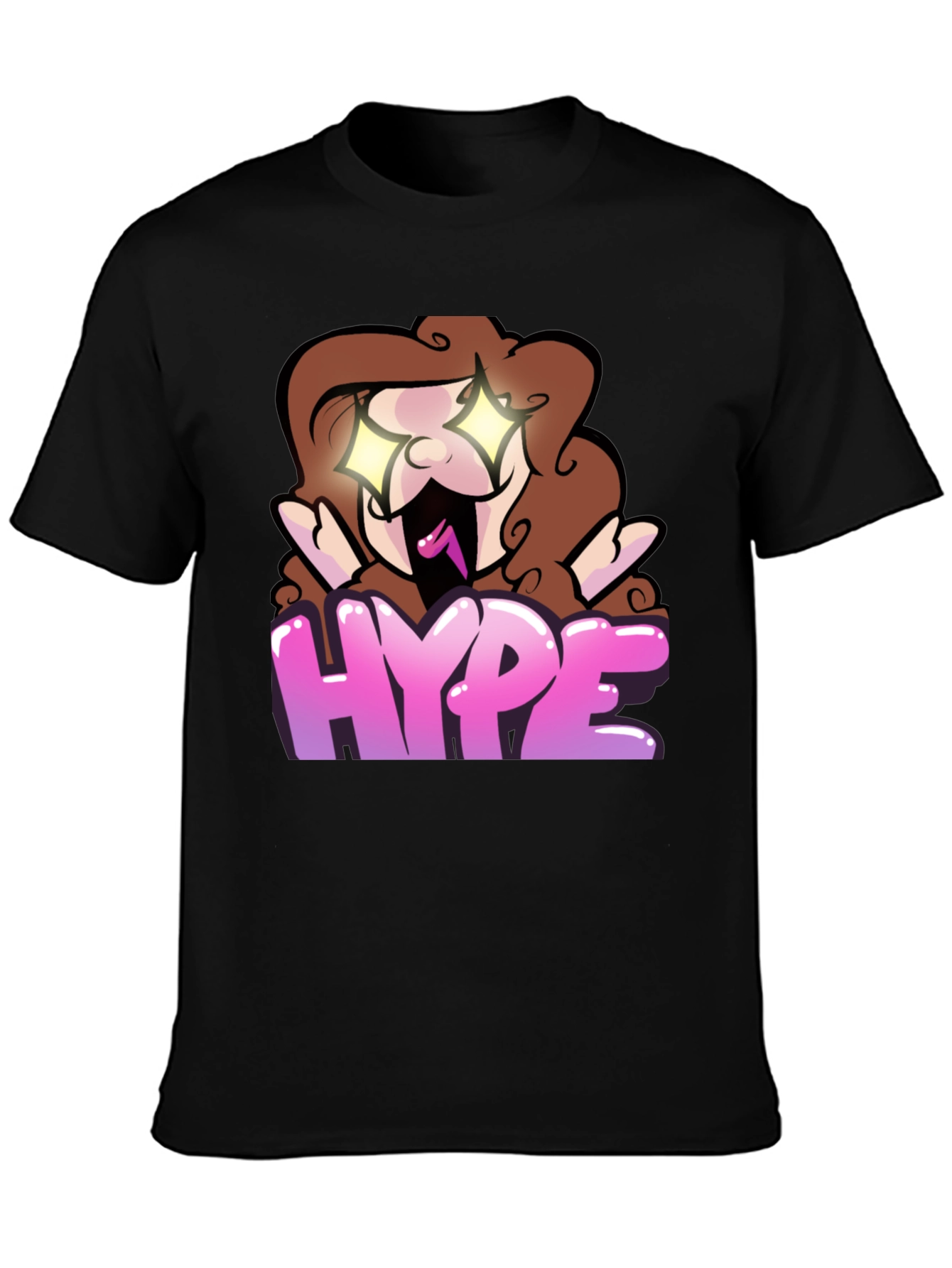 Black Hype Cartoon Graphic Black T-Shirt view 3