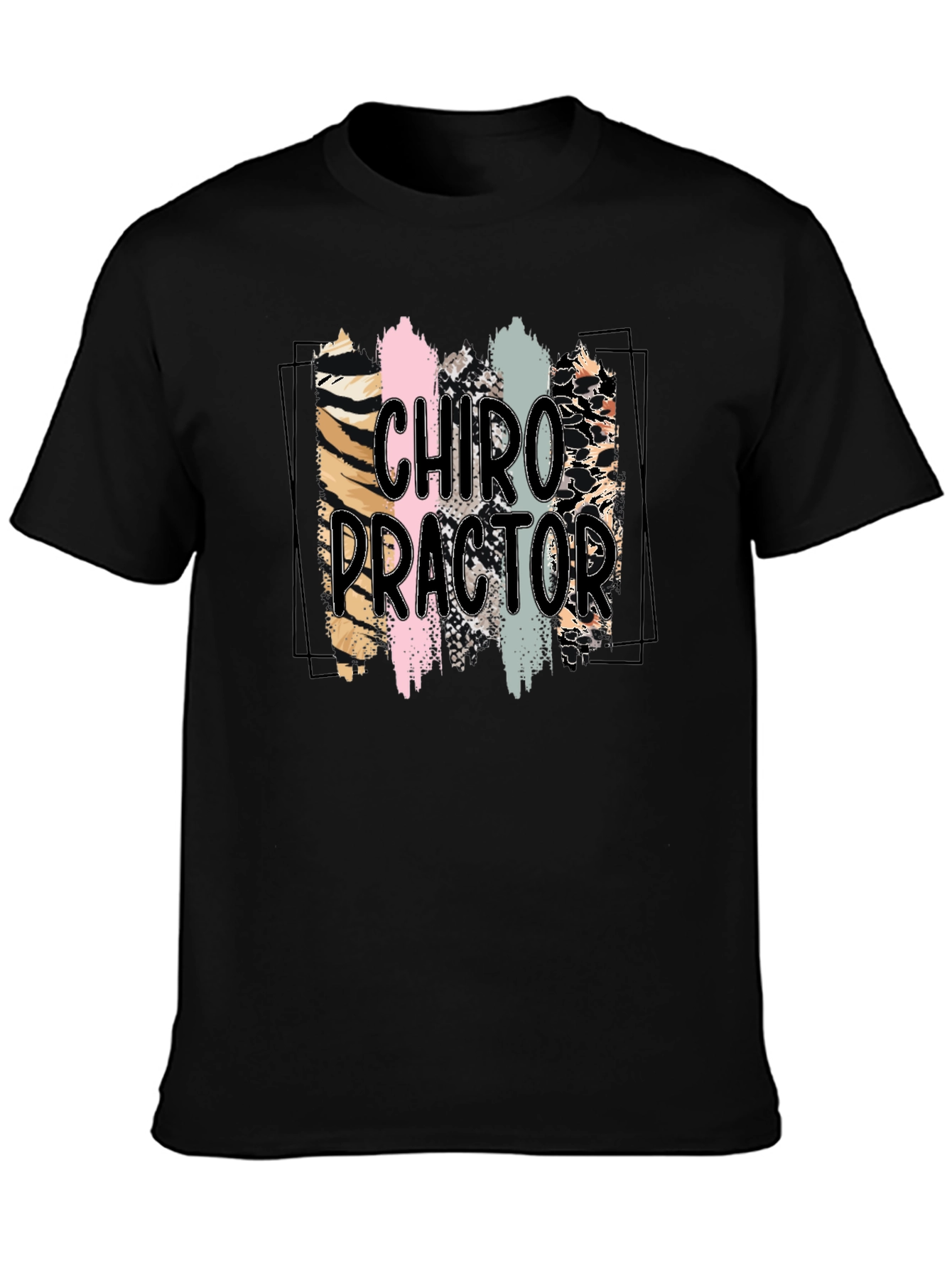 Black Chiropractor Brushstroke Graphic T-Shirt view 3