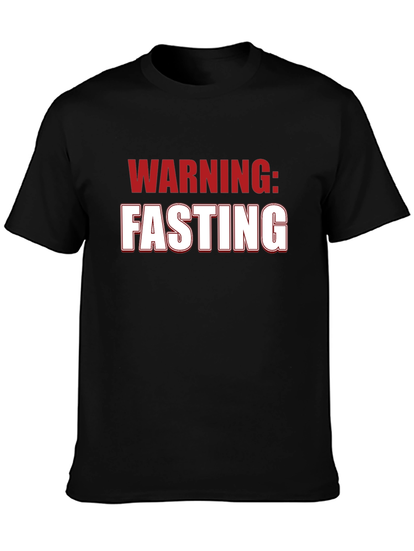 Black Warning: Fasting T-Shirt - Humorous Novelty Tee view 3