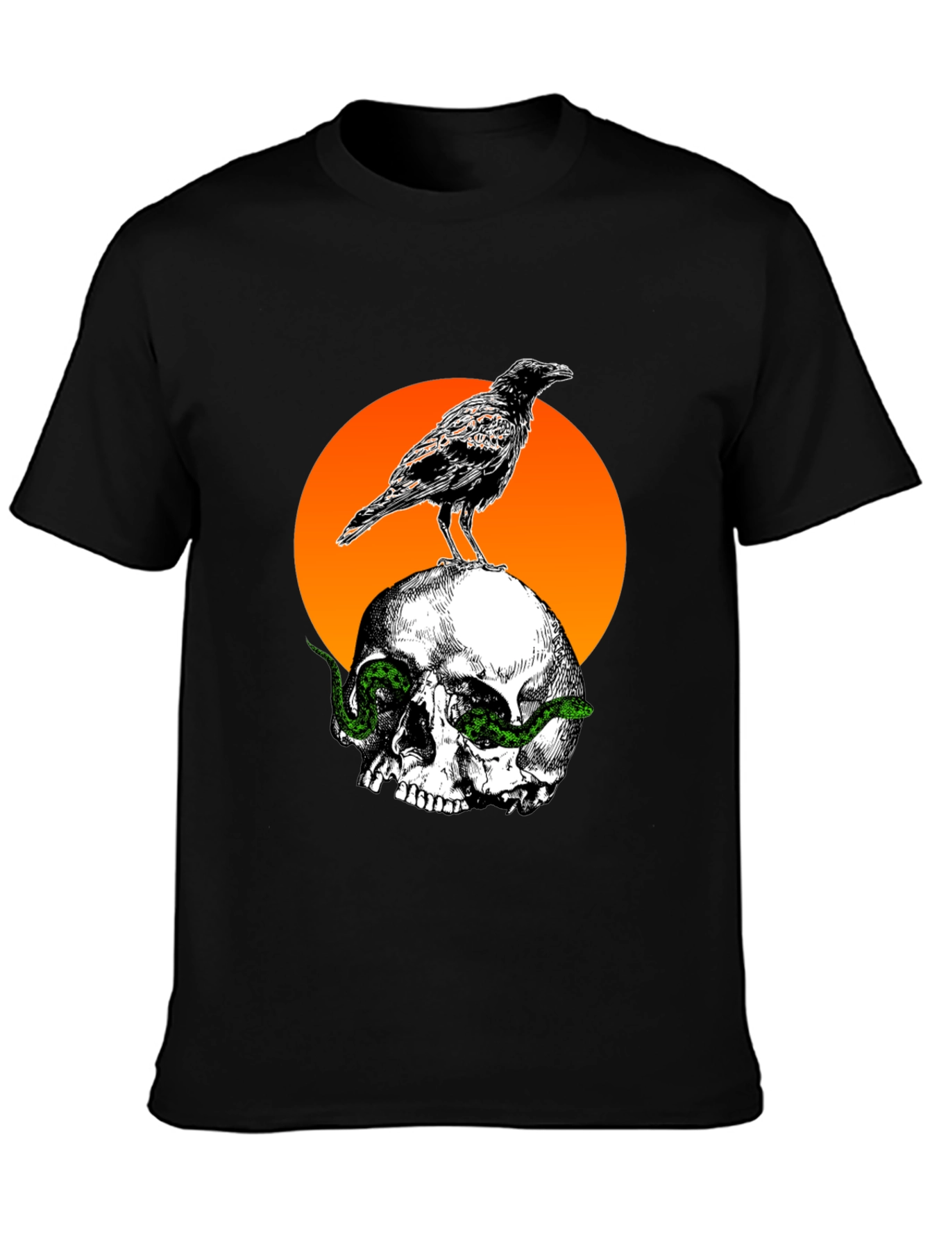 Black Raven Skull Graphic Tee - Unique Design view 3