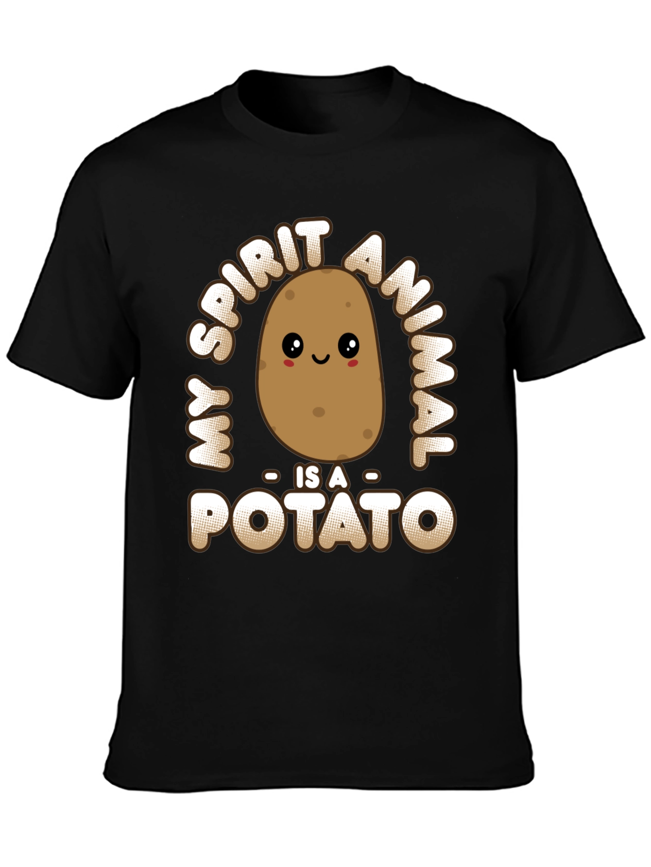 Black My Spirit Animal is a Potato Funny Graphic Tee view 3