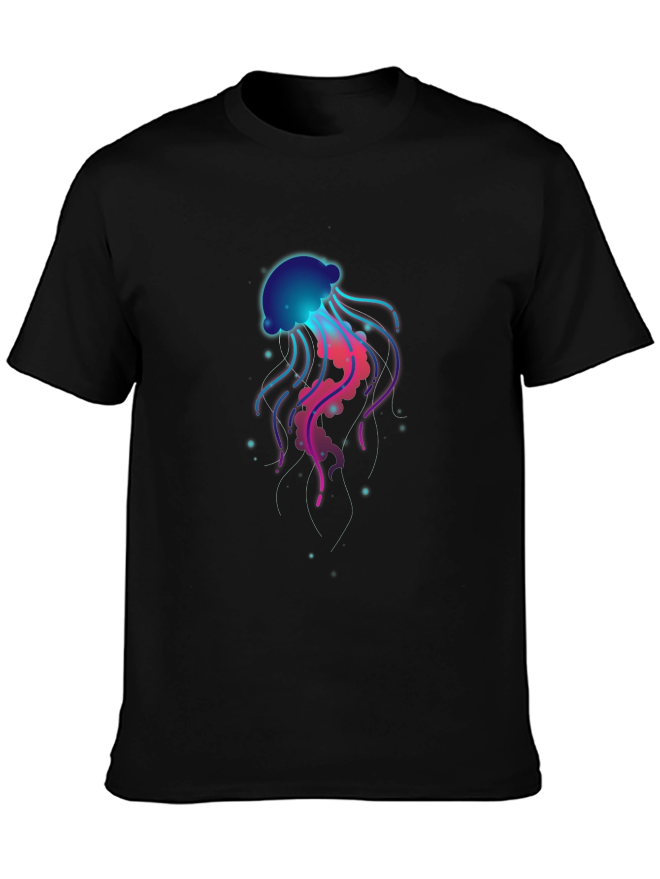 Black Neon Jellyfish Graphic T-Shirt - Unique Design view 3