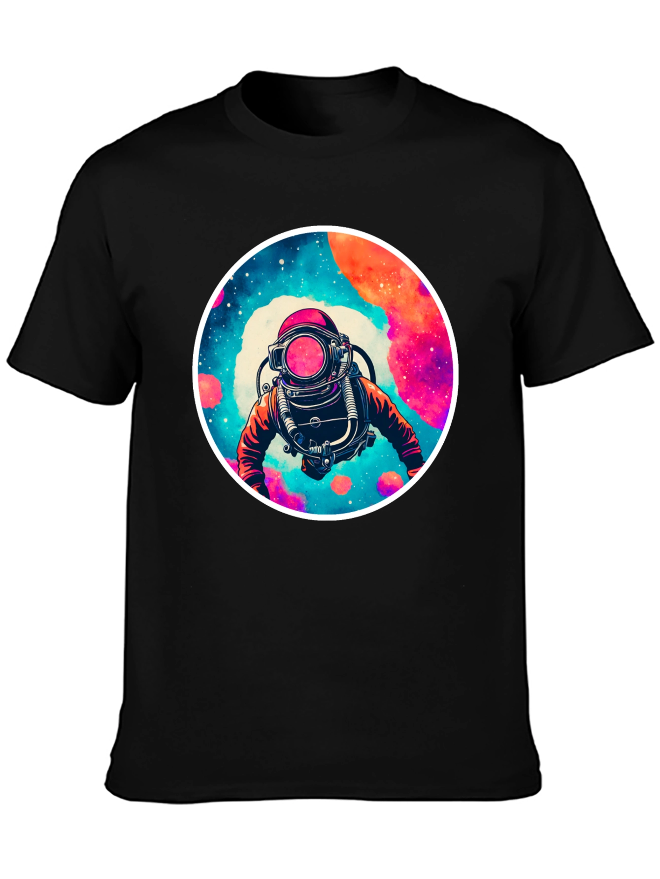 Black Cosmic Diver Graphic Tee - Black view 3