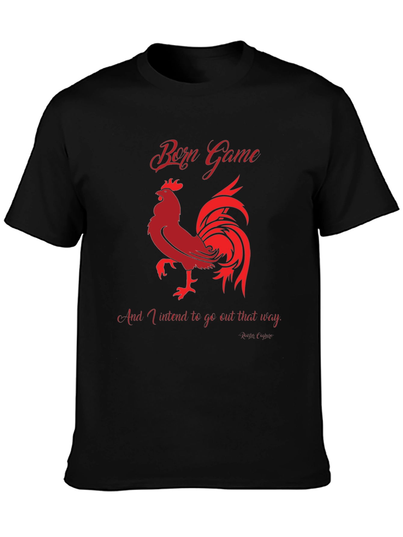 Black Born Game Rooster Graphic Tee - Black view 3