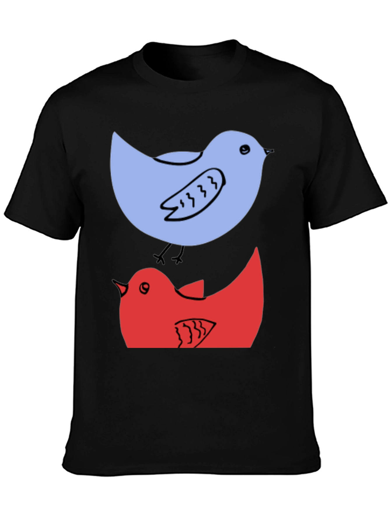Black Birds Graphic Tee - Casual Cotton T-Shirt view 3
