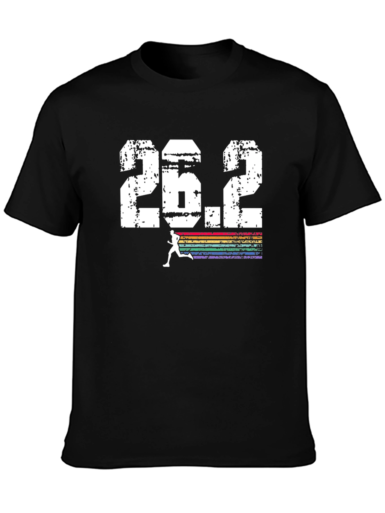 Black 26.2 Marathon Runner Graphic Tee - Black Cotton Blend view 3