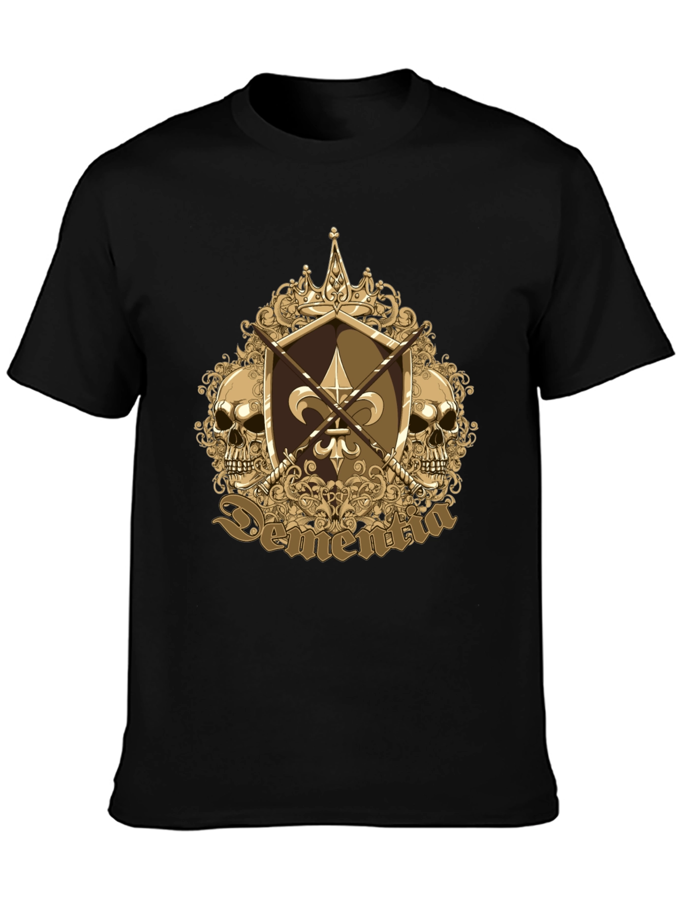 Black Skull Fleur-de-lis Graphic Tee view 3