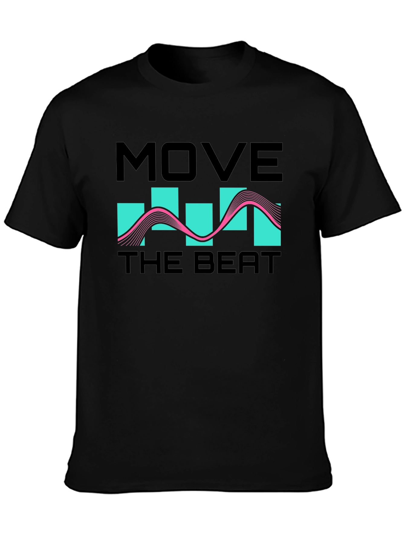 Black Move The Beat Black Graphic T-Shirt view 3