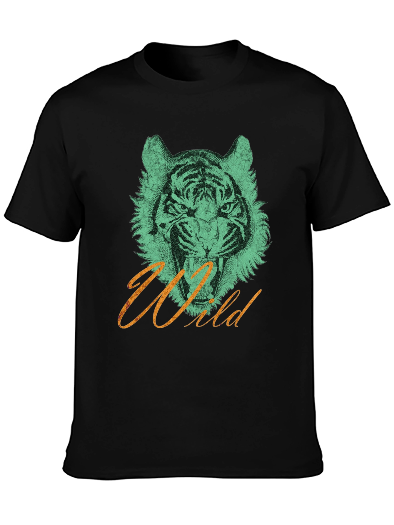 Black Wild Tiger Graphic Tee view 3