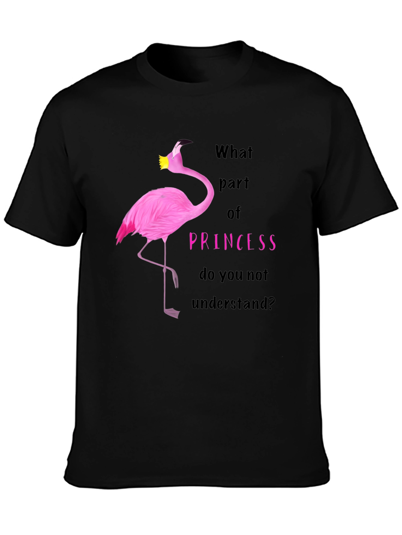Black Flamingo Princess T-Shirt - What Part Do You Not Understand? view 3