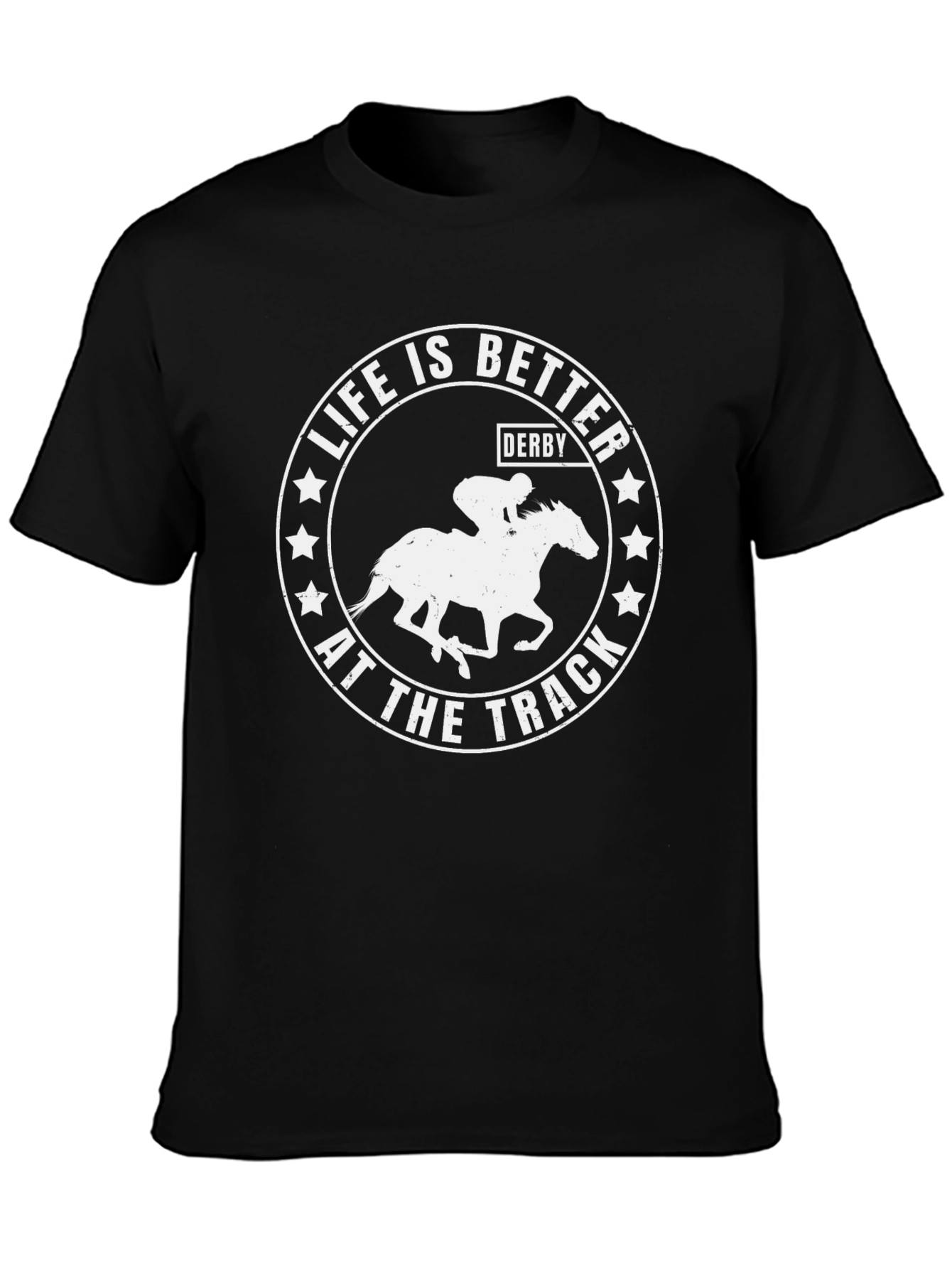 Black Life is Better at the Track Derby T-Shirt view 3