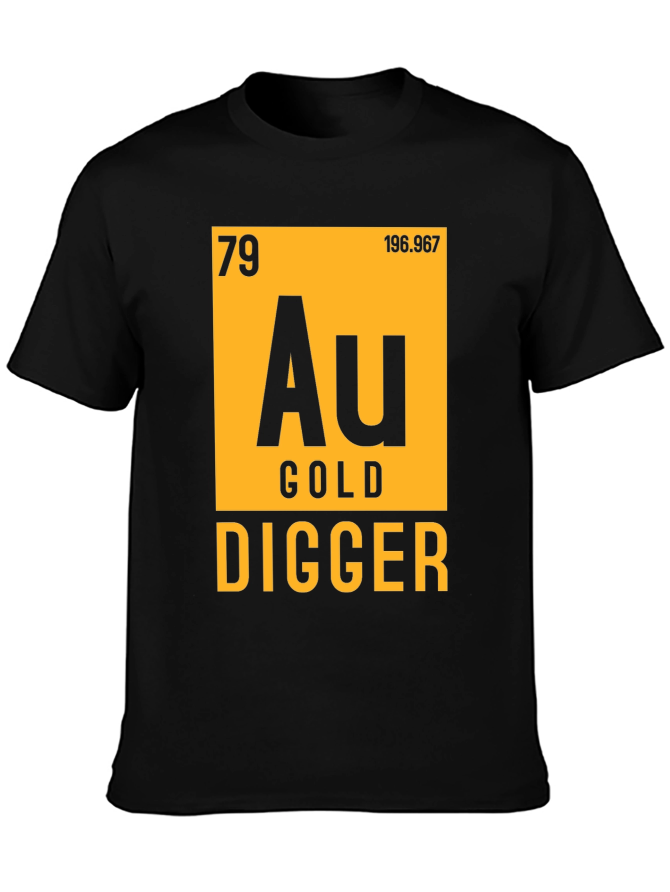 Black Gold Digger T-Shirt - Periodic Table Inspired Novelty Tee view 3