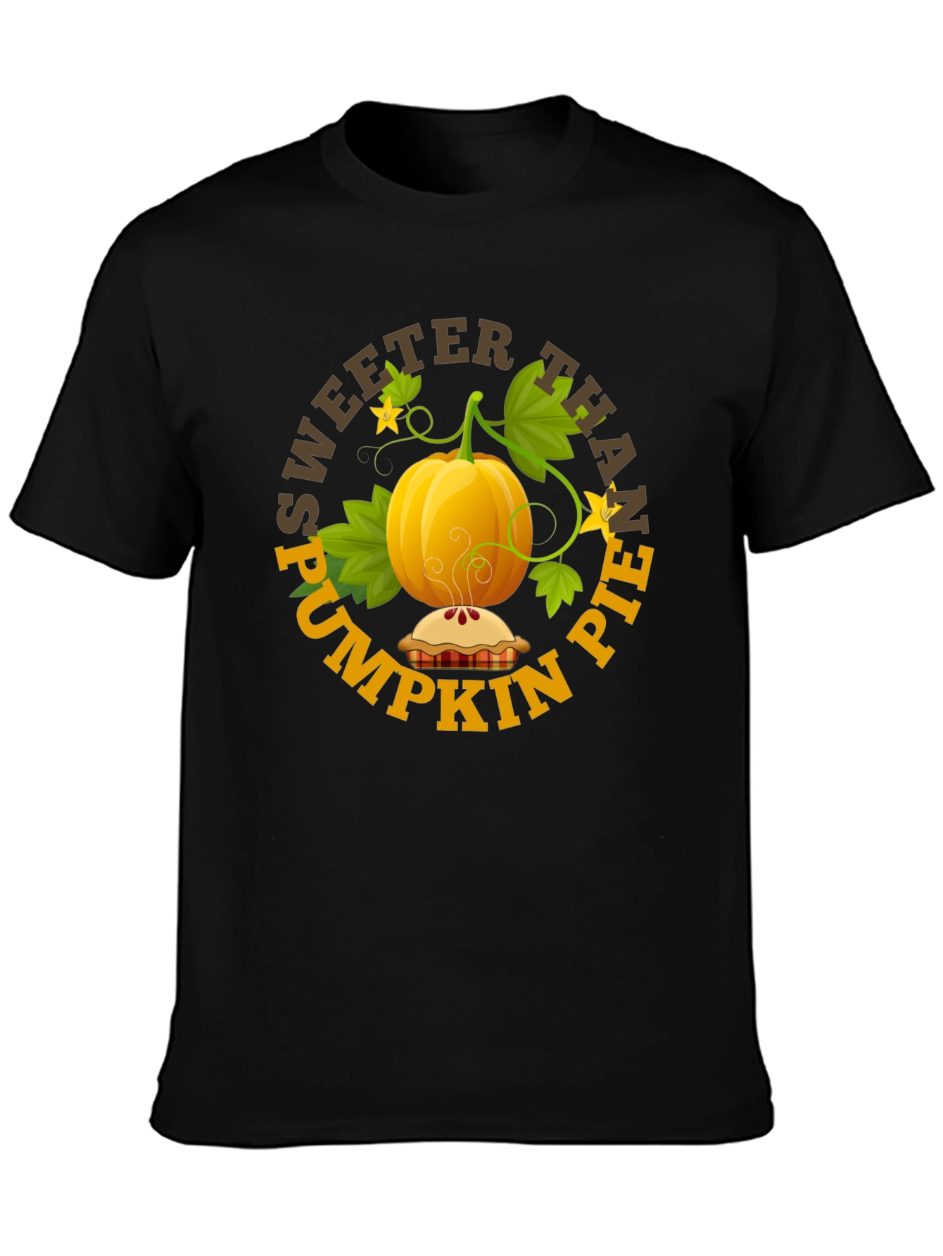 Black Sweeter Than Pumpkin Pie T-Shirt view 3