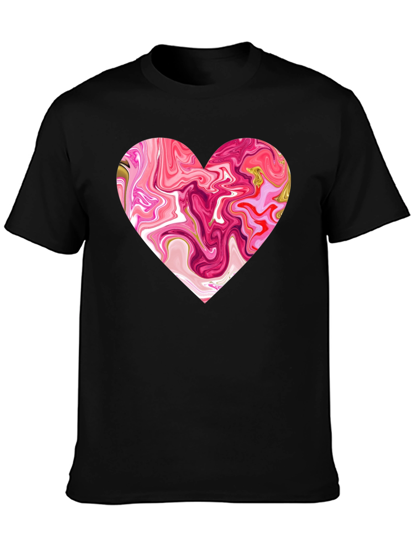 Black Heart Swirl Graphic Tee - Soft Cotton Blend view 3