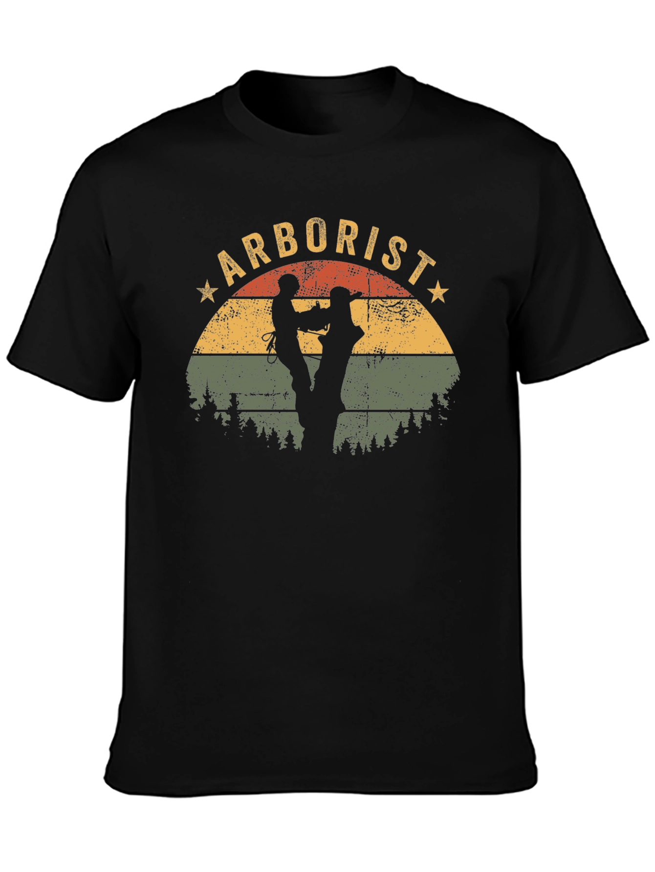 Black Arborist T-Shirt Vintage Tree Surgeon Tee view 3